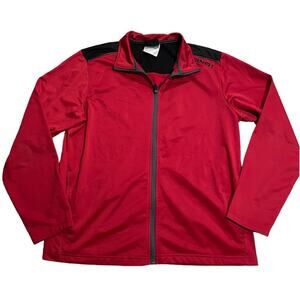 And1 Track Jacket Full Zip Mens Large Athletic Activewear Red Black Long Sleeve